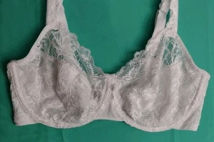 Bali 36D WHITE Bra 6543 FLORAL Lace Desire Unlined full Figure Underwire - Picture 1 of 12