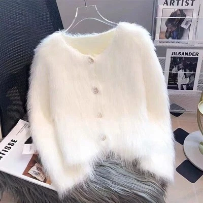 Hot Winter Women's Fashion Angora Warm Sweater Fluffy Fuzzy Plush Jumper - Image 1 of 4
