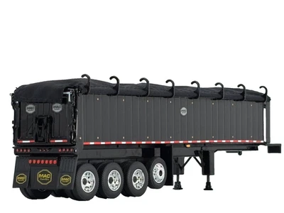 Remolque de volteo de extremo de cuatro ejes Mac negro 1/64 DCP CON LONA NEGRA Foto 1 de 4