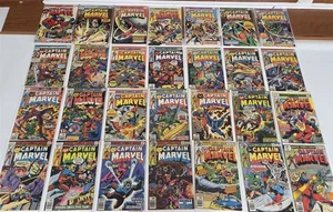 CAPTAIN MARVEL #35-62 MARVEL COMIC FULL RUN LOT Al Milgrom Avg FN 6.0 - Imagen 1 de 5