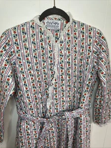 Camicia da notte donna Lanz Of Salzburg S/P cuori floreali rosso/blu lunga Grannycore vintage - Foto 1 di 9