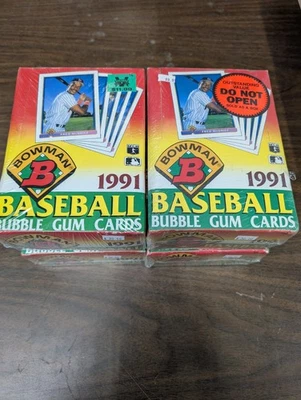 一盒 1991 年 Bowman 棒球蜡盒 36 密封包 Chipper Jones Mussina ++ — 第 1/4 张图片