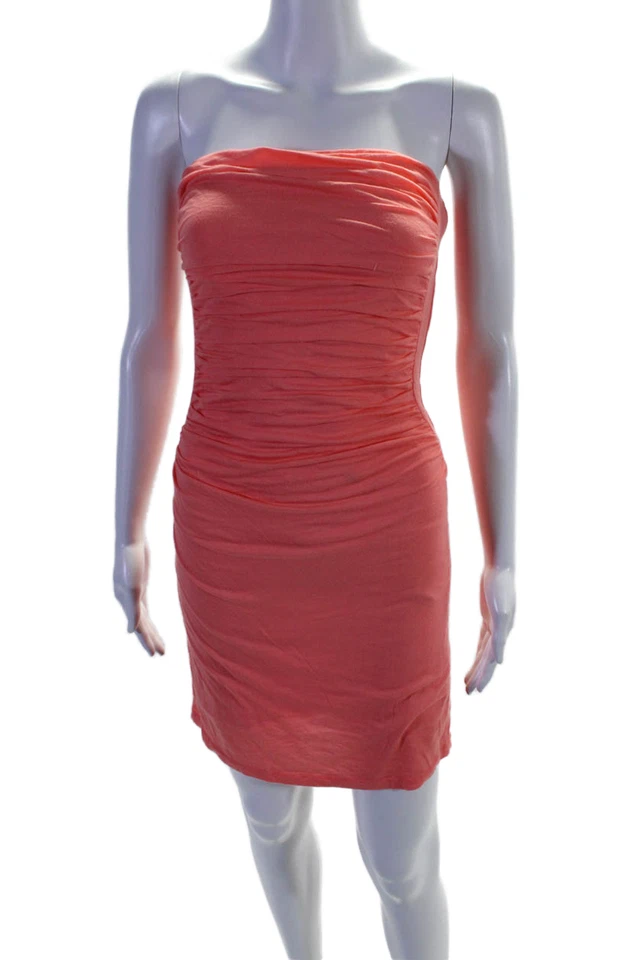 Mini Vestido Rosa Terciopelo Para Mujer Elástico Algodón Acanalado Sin Tirantes Bodycon Talla S Foto 1 de 4