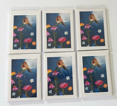 Greeting cards with hummingbirds Set of six 5 x 7 With Envelopes - Image 1 of 2