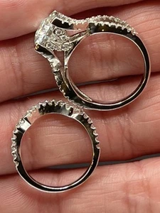 Custom VVS1 3.25 Ct lab grown diamond engagement ring wedding band bridal set - Picture 1 of 5