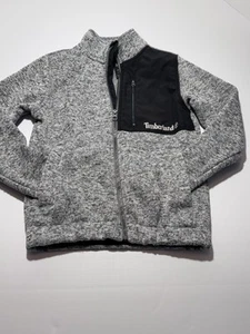 Boys Timberland Fleece Full Zip Jacket Sz 8 Gray/Black - Picture 1 of 6