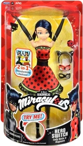 Muñeca Miraculous Hero Switch Lady Bug Noire 10.5" 2 en 1 Transforming Fashion - Imagen 1 de 7