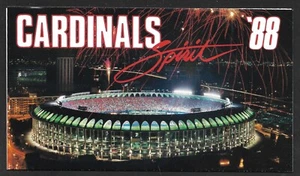 Folleto de boletos de temporada 1988 de ST LOUIS CARDINALS Y HORARIO DE TEMPORADA REGULAR CASI NUEVO-COMO NUEVO - Imagen 1 de 1