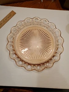 Vintage Pink Depression Glass Plate Anchor Hocking Old Colony Open Lace Edge - Picture 1 of 5