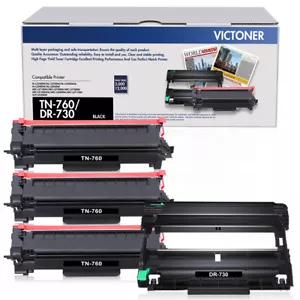 TN760 Toner DR730 Trommelkassette für Brother MFC-L2690DW MFC-L2710DW L2550DW Set - Bild 1 von 12