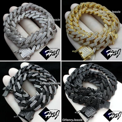 COLLAR CADENA CUBANA MIAMI CHAPADO EN ORO/PLATA/NEGRO 14K 14,5"-30" PARA HOMBRE Foto 1 de 3