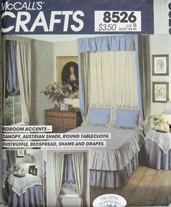 VTG McCalls Crafts 8526 Home Decor Colonial Bedroom Canopy Bedspread Pattern FF - Imagen 1 de 2