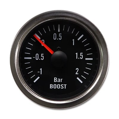 VD Vintage 52mm 2-1/16" Mechanical Boost Gauge -1~2 BAR Light Bulb Chrome Bezel - Image 1 of 4