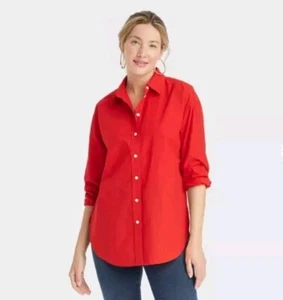 Women's Oversized Long Sleeve Collared Button-Down Shirt Size XL - Picture 1 of 6