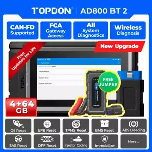 TOPDON AD800BT 2 Pro Full System Diagnostic Tool OBD2 Scanner Key Coding TPMS - Picture 1 of 16