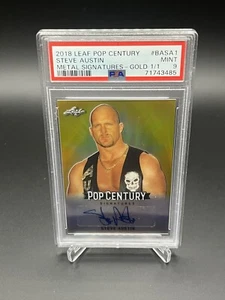 2018 Leaf Pop Century STONE COLD STEVE AUSTIN Gold Auto #1/1 One Of One Psa 9 - Picture 1 of 2