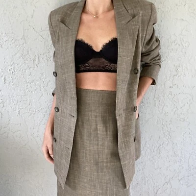 Vintage Liz Claiborne Brown Skirt Matching Suit Set Size 4 - Изображение 1 из 4
