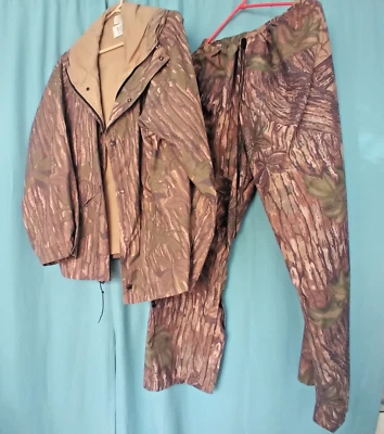 Gore-Tex 10X Rainwear Waterproof Hooded JACKET w PANTS Realtree Camo Men's XL GP - Image 1 of 4