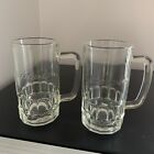 Set Of Two Vintage Snap-On Heavy Glass Beer Stein Beer Mugs