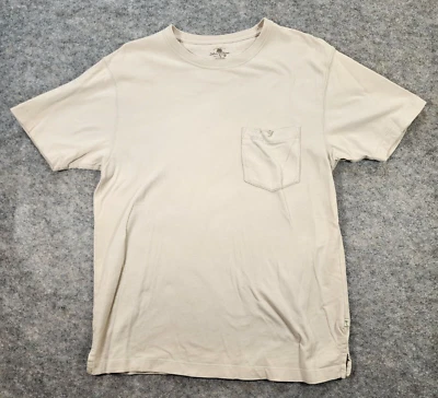 Camisa Island Shores Hombres Mediana Beige Pullover Bolsillo Suave Logo Playa Informal Foto 1 de 4