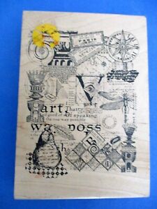 STAMPERS ANONYMOUS COLLAGE MIXED MEDIA RUBBER STAMP WOOD MTD UI-667