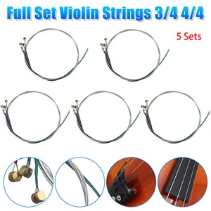 5 Set Corde per Violino 3/4 4/4 Corde per Violino Corde in Acciaio G D A E Corde N2I7 - Foto 1 di 12