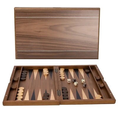 Juego de Mesa Backgammon Madera Grande 17".Tablero Doble Raya con Incrustación con Piezas de Juego Foto 1 de 4