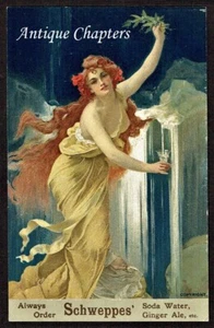 c1910 Schweppes Soda Water Ginger Ale Art Nouveau Advertising Postcard Q5 - Picture 1 of 2