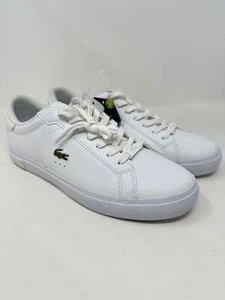 Lacoste Sneakers Powercourt 2.0 Ortholite Leather Heel Pop White mens sz 10 NEW - Picture 1 of 13