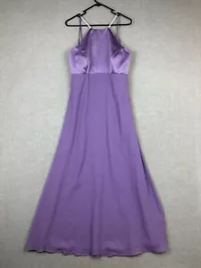 Alfred Angelo Dress Womens 14 Purple Maxi Rhinestone Strap Neckline Chiffon - Picture 1 of 5