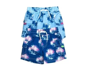 Minoti Basy Baby Boys Printed Swimming Swim Shorts Sky & Navy Blue New - Picture 1 of 6