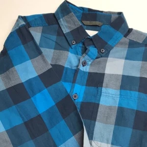 Columbia Shirt Men's Small Blue Plaid Check Out and Back Performance Fishing New - Picture 1 of 8