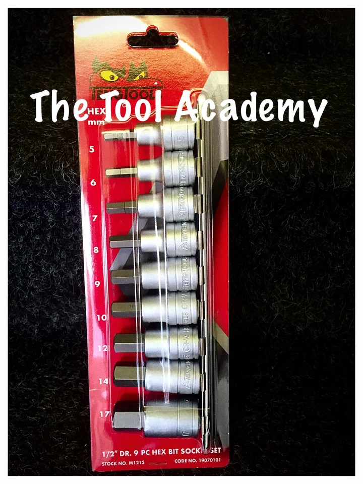 TENG TOOLS 1/2 DRIVE HEX ALLEN KEYS BIT SOCKETS SET UPTO 17MM 9 PIECE - Image 1 of 1