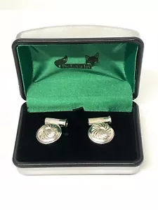Clay Pigeon & Shotgun Cartridge 925 Silver Chain Linked Cufflinks with case - Picture 1 of 3