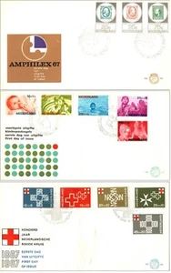 1967 Netherlands Red Cross & Amphilex & 1966 Child Care 3 First Day Cover FDC - Picture 1 of 4