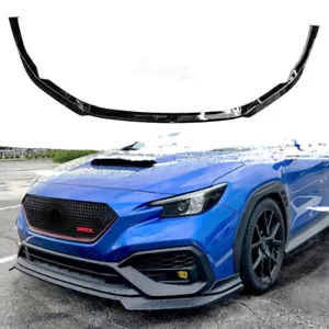 Front Bumper Splitter Lip Chin Spoiler For Subaru WRX 2022-2024 Glossy Black - Picture 1 of 8