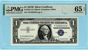 1957B $1 SILVER CERTIFCATE PMG 65 EPQ #515-20 - Picture 1 of 2