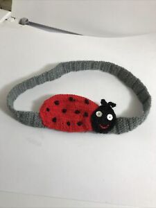 Handmade Crocheted Ladybug Headband   1-3 Years Old