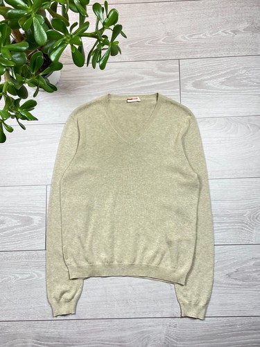 Felpa Prada collo a V beige