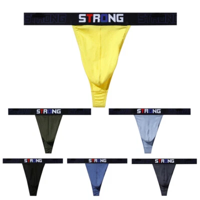 Mens Modal G-string Briefs Thong Bikini Underwear Sexy T-Back Pouch Panties - Image 1 of 4