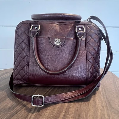Bolso Giani Bernini Cuero Acolchado Cúpula Borgoña (Cuerpo Cruzado, Bolso de Hombro) Foto 1 de 4
