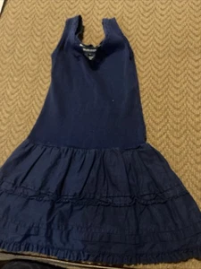 Polo Ralph Lauren Little Girl's Twirl Blue Tank Top Dress w/ RLPCo. - 5 Ruffles - Picture 1 of 5