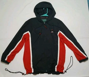 Giacca a vento vintage Lauren Ralph Lauren con cappuccio nero rosso uomo media - Foto 1 di 11