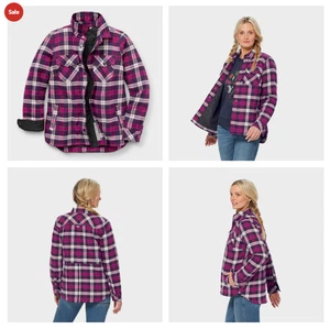 Women's Folklore Flannel Insulated Shirt Jac FREE SHIPPING - Picture 1 of 6