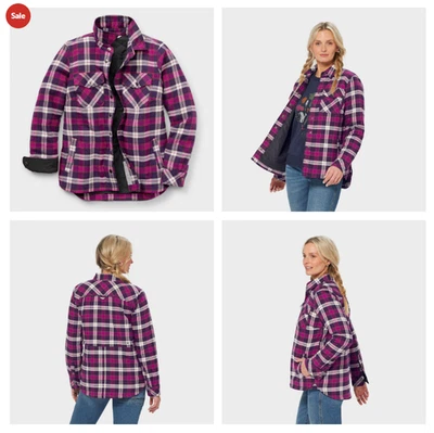 Women's Folklore Flannel Insulated Shirt Jac FREE SHIPPING - Image 1 of 3