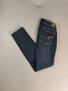 Jeans donna American Eagle 12 lunghi blu skinny super elasticizzato lavaggio medio denim - Foto 1 di 14