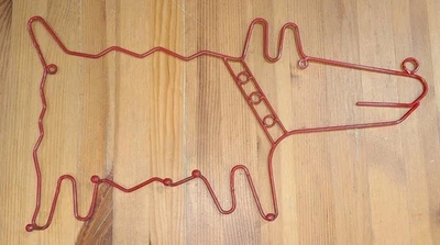 Vintage IKEA Red Dog Bussig Wall 5 Hood Hat Coat Leash Rack Pop Art Hanger 90's - Image 1 of 3