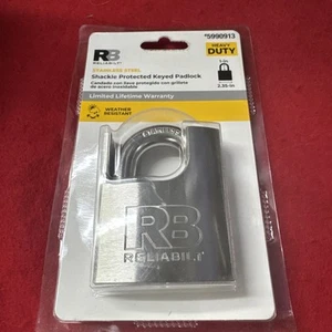 RELIABILT Keyed Padlock, 2-3/8" Wide x 1" Shackle Keyed Different stainless NEW* - Picture 1 of 2