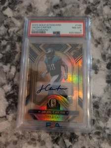 Low POP #D /199 2023 Gold Standard Rookie RC Jalen Carter Auto #148 Holo PSA 8 - Foto 1 di 10