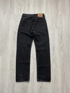 Vintage 90s Levi’s 501 Denim Jeans Black Measure 30x31 Straight Fit - Picture 1 of 6